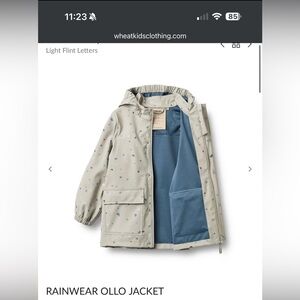 Wheat boy girl hRAINWEAR OLLO JACKET size 4Y